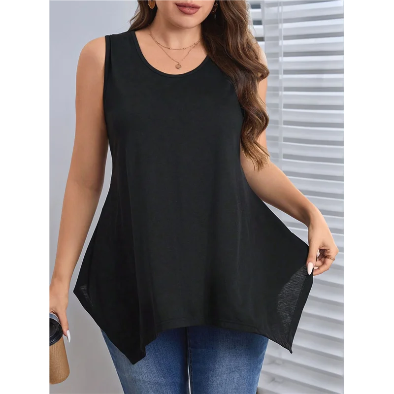 

ASDS-Sleeveless Tops For Women Summer Plus Size Tunic Tops Round Neck Casual Flowy Tank Tops Loose Fit
