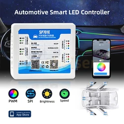 APP Smart SP701E Automotive Ambient Light LED Controller Bluetooth Dimmer per 12V 5V Magic Color SPI/strisce colorate PWM