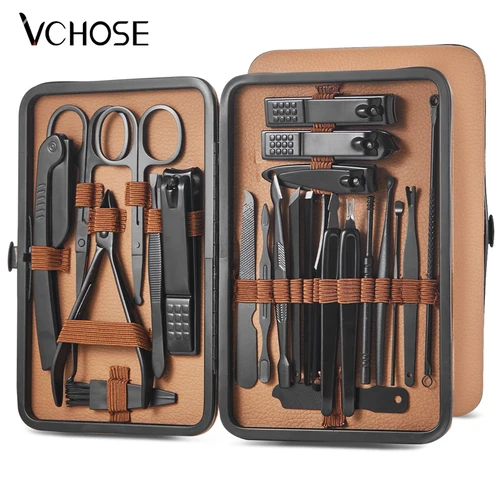 다기능 전문 매니큐어 도구 손톱깎이 세트, 스테인레스 스틸 네일 커터, 페디큐어 가위 세트, 7 개, 16 개, 24 개