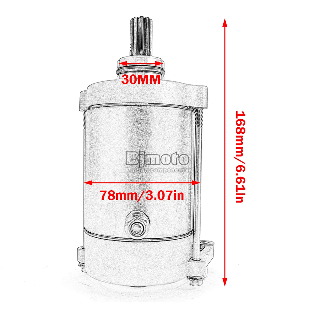 Anlasser für Polaris Scrambler Sport Sportsman XPress 400 Trail Blazer 250 und für CFMoto X8 CForce 800 UForce ZForce 1000. – Detail 10