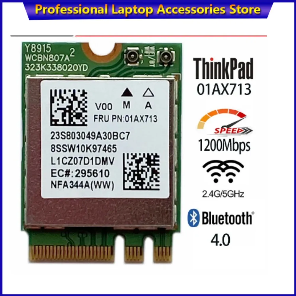 

For Lenovo ThinkPad 710S E470 E475 E570 E575 V310 YOGA-710 720 910 Series 01AX713 NFA344A QCNFA344A M.2 WiFi Card