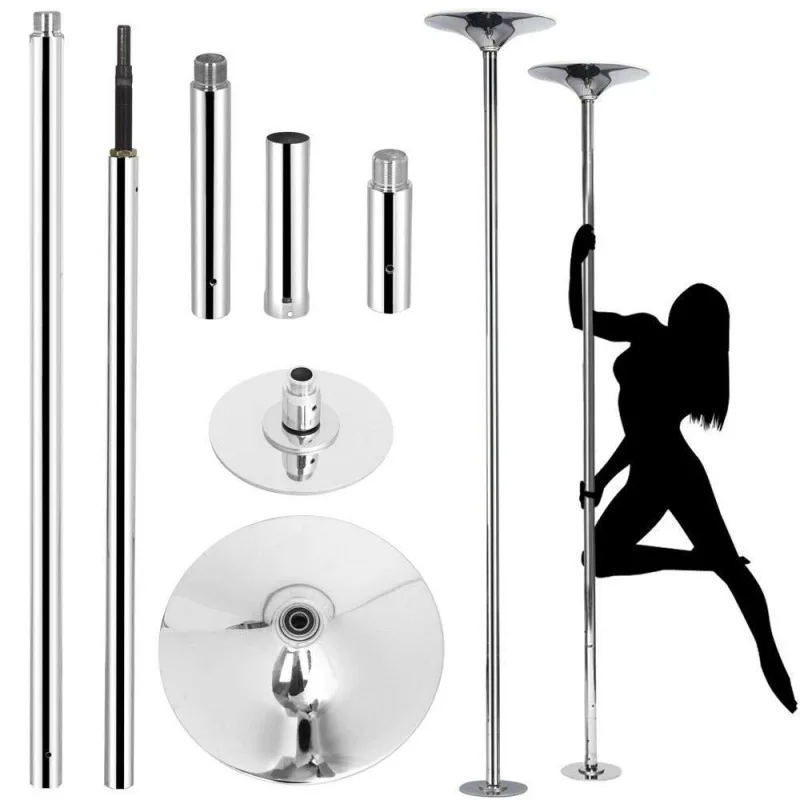 D53mm Upgrade Silicone Dance Pole Fitness Gym Equipment 360 Spin Portable Indoor Home Training Pipe Removable Stripper Pole