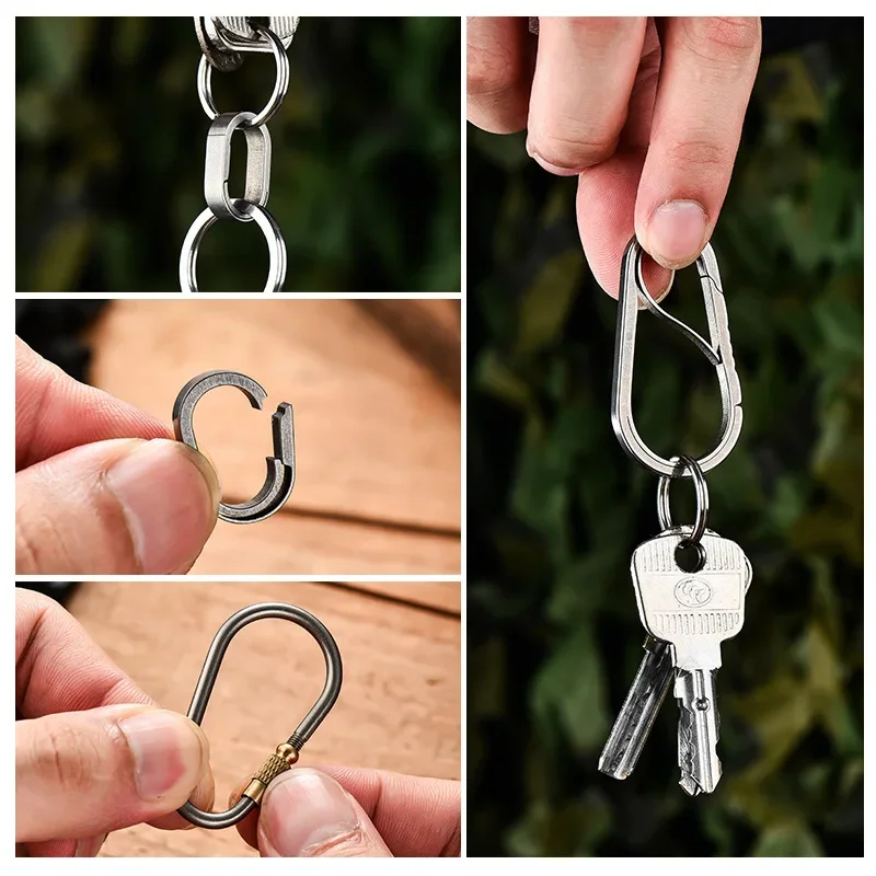 Titanium Alloy Water Droplet Keychain Outdoor Multifunctional Hanging Tool