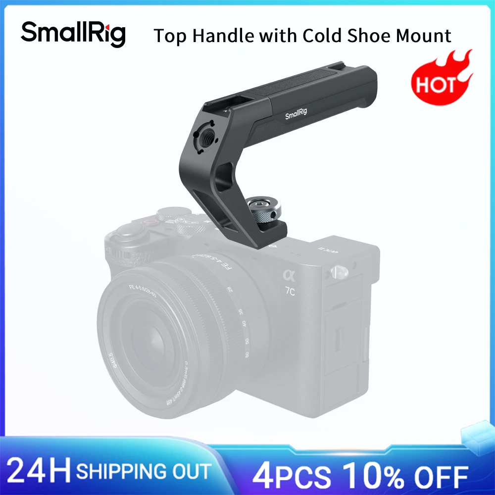 SmallRig Top Handle with Cold Shoe Mount, up to 10kg 22lb, L