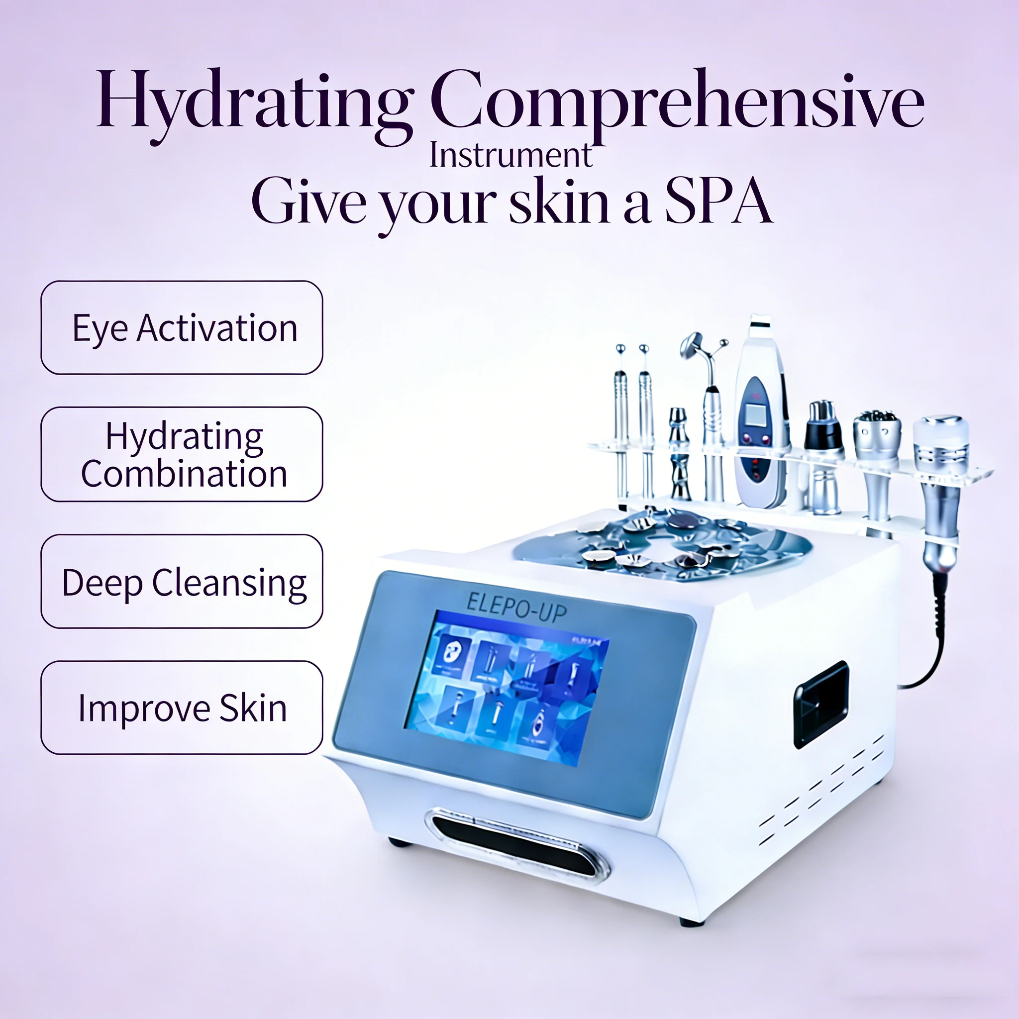 

Water Light Comprehensive Instrument, Micro Electric Shovel, Leather Knife, Face Cleaner, Eye Essence Introducer