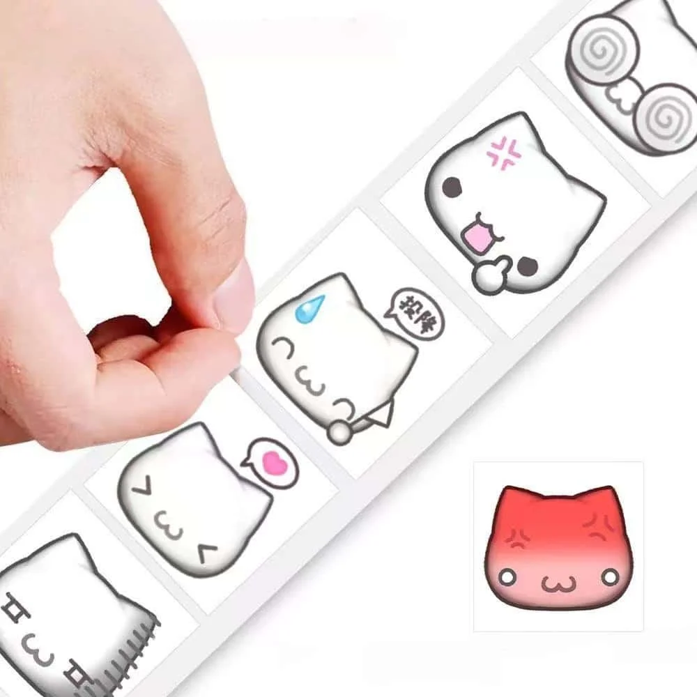 500 قطعة من ملصقات القطط اللطيفة، ملصقات ختم مختلفة مزاجية رائعة ووجه للديكور والهدايا والهدايا