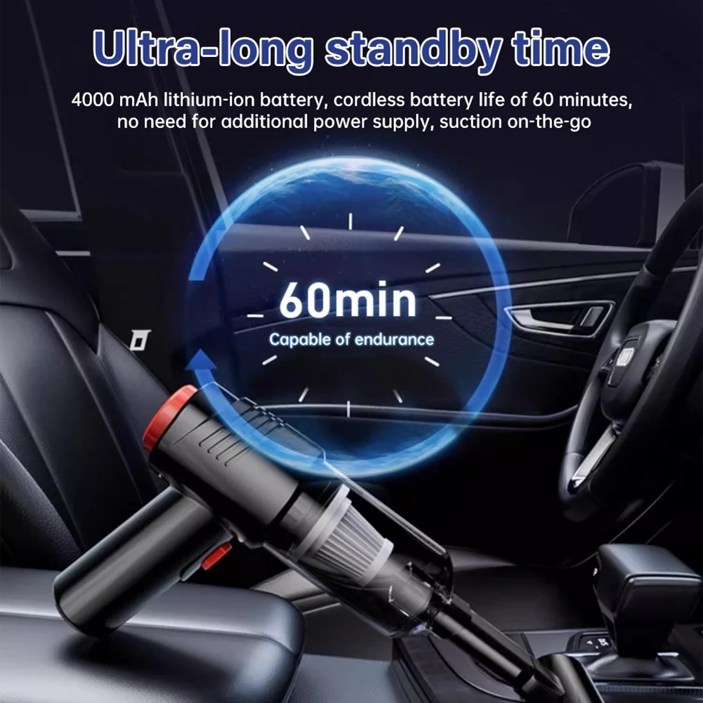 Car Wireless Vacuum Cleaner 5500Pa Strong Suction Handheld Vacuum Cleaner Parts Accessories 22*16*6cm