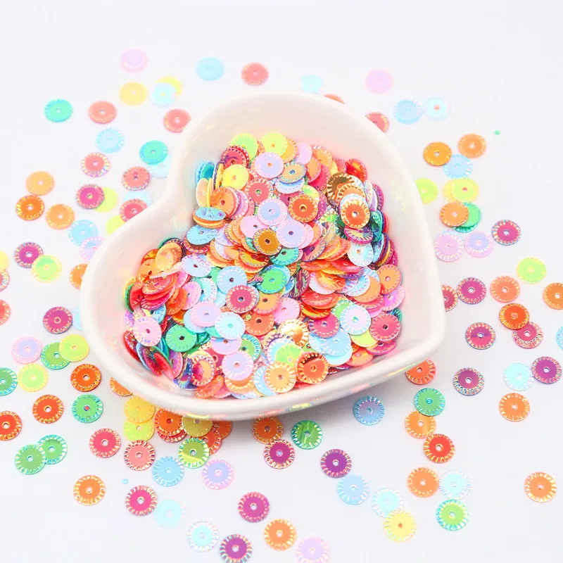 20g Paillettes 6mm Round Wheel Flower Sequin Gold Plating Loose Sequins Sewing PVC DIY Paillette Confetti Spangles