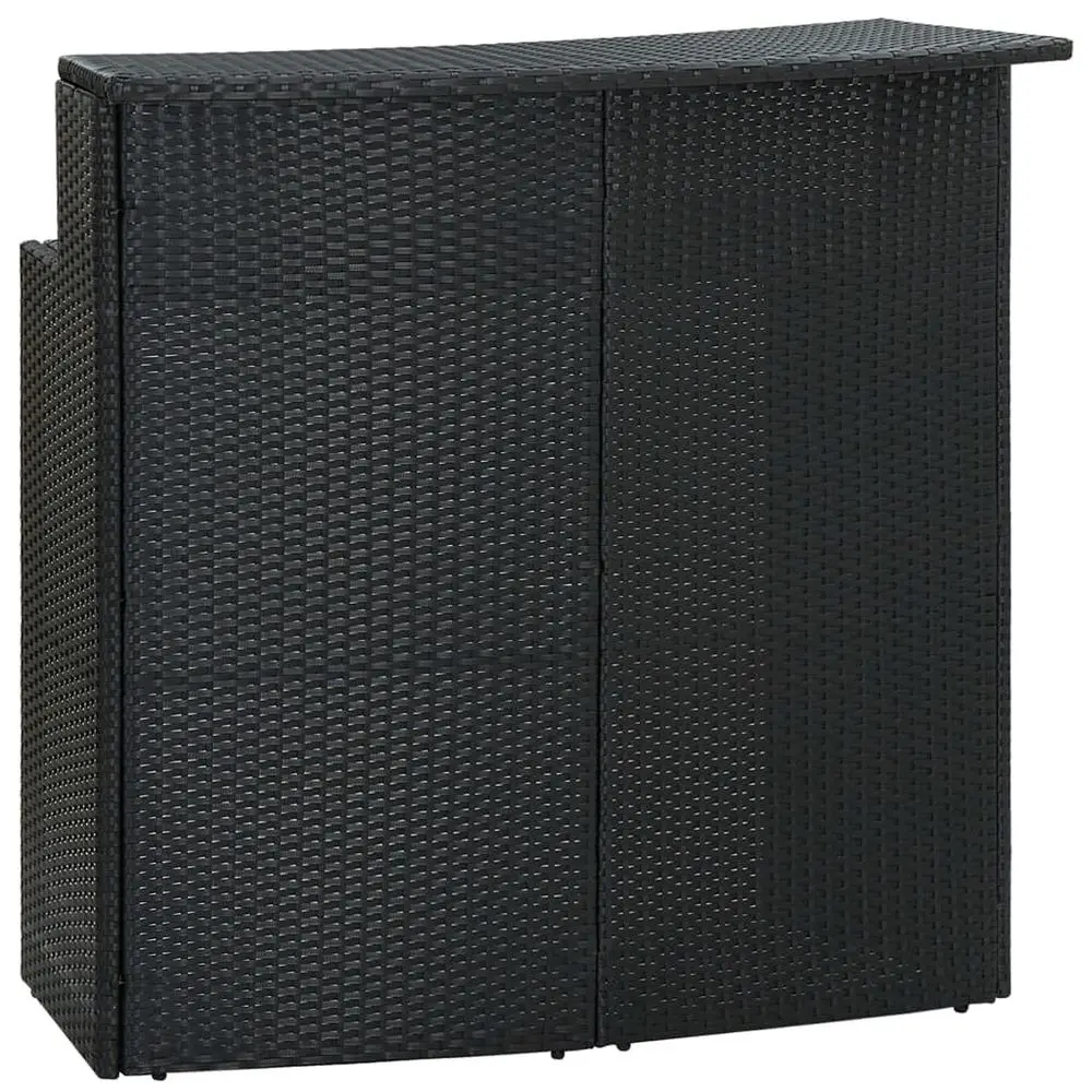 

Black Patio Bar Table Modern Design Weather Lightweight amp Durable Poly Rattan PowderCoated Steel Frame Dimensions 47.2x21.7x4