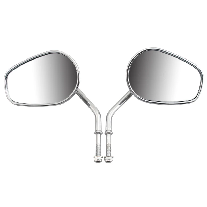 8Mm Chrome Motorcycle Sportster Mirrors Long Stem For Road King Street Electra Glide Road Glide Dyna Softail 1982-2020