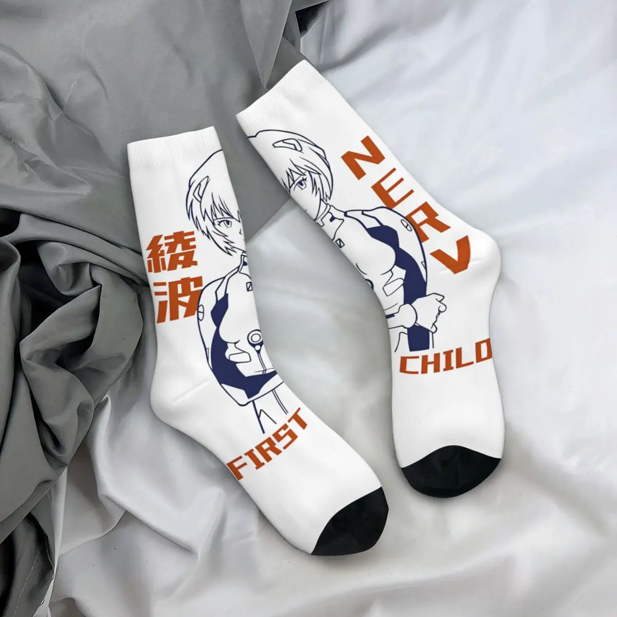 Crazy Rei Ayanami meias de poliéster para homens e mulheres, meias masculinas, meias de skate, primavera, verão, outono, inverno, novo