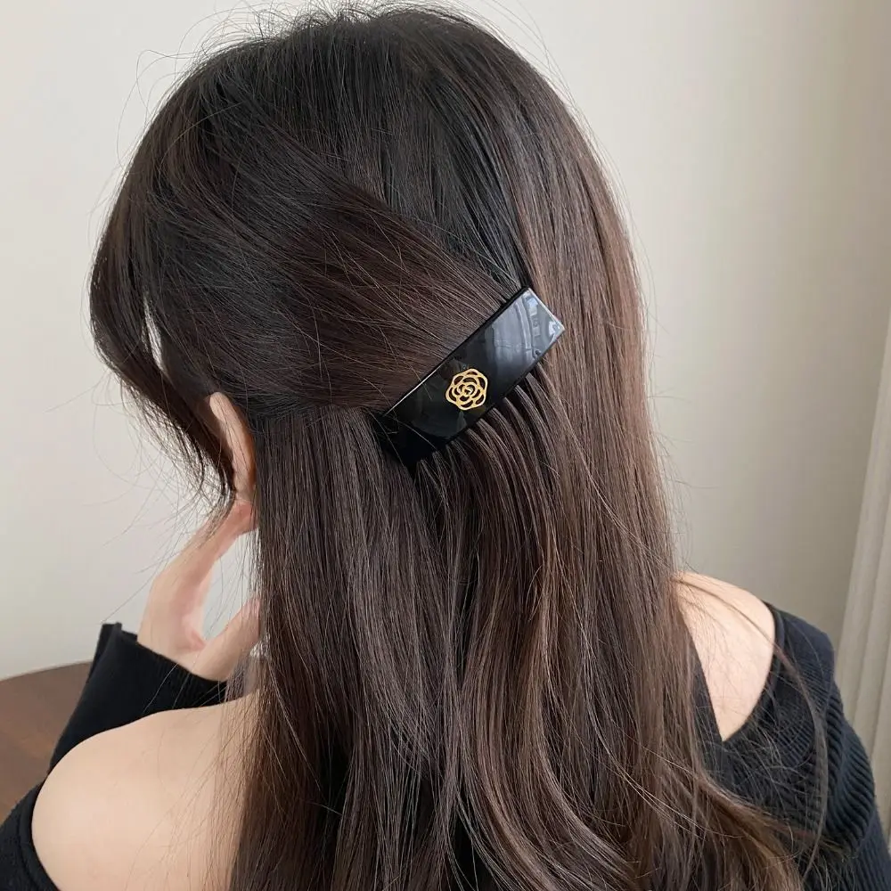 

Retro Teeth Hair Comb Hairpin Fixed Combs Barrettes Flower Side Clip Styling Tool Korean Style Headwear Camellia Hair Clip Girl