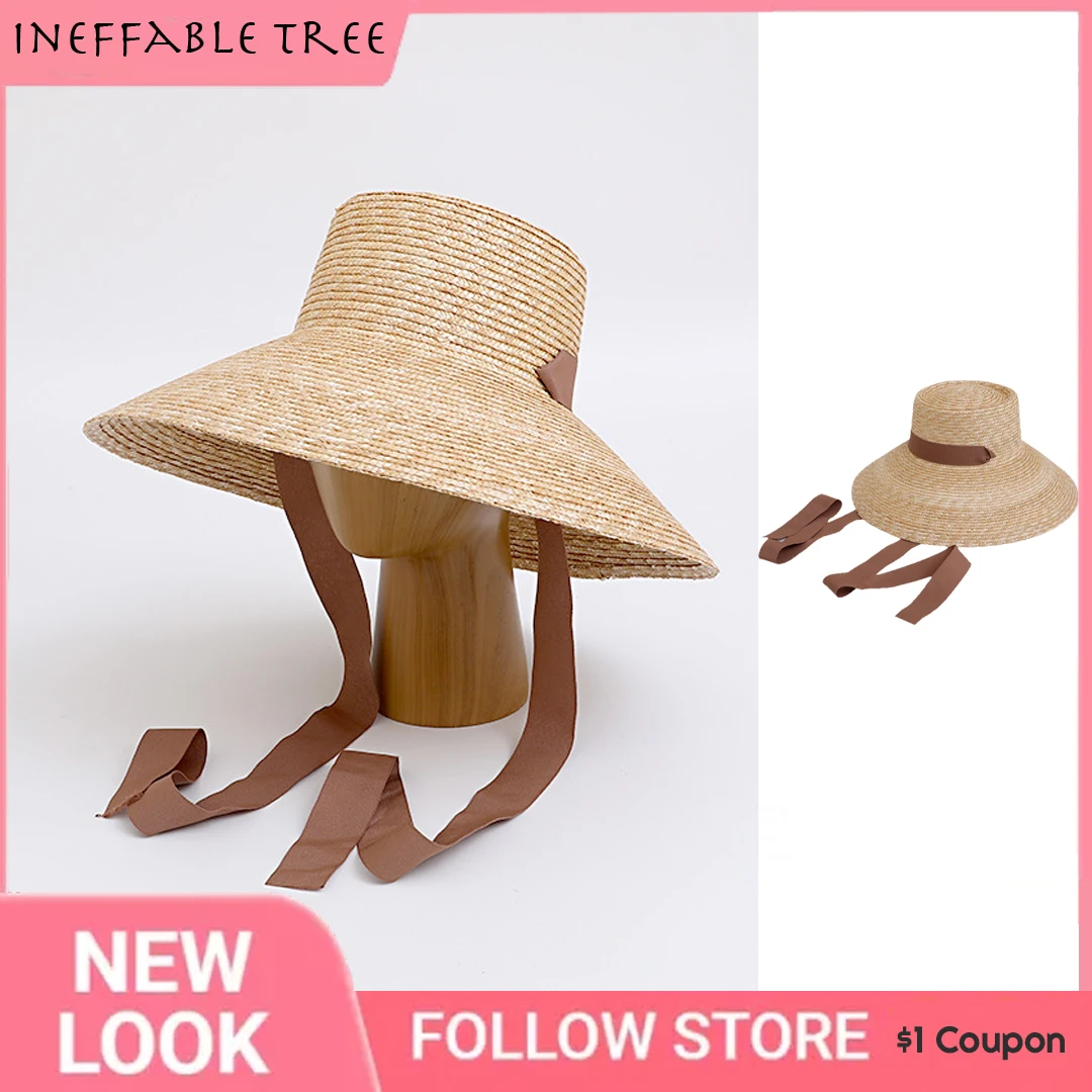 12/13 cm breite Strohhüte mit Kinnriemen für Damen, Sommer-Sonnenhüte mit UV-Schutz, Strandhüte, UPF Derby Reisehüte, Sombreros