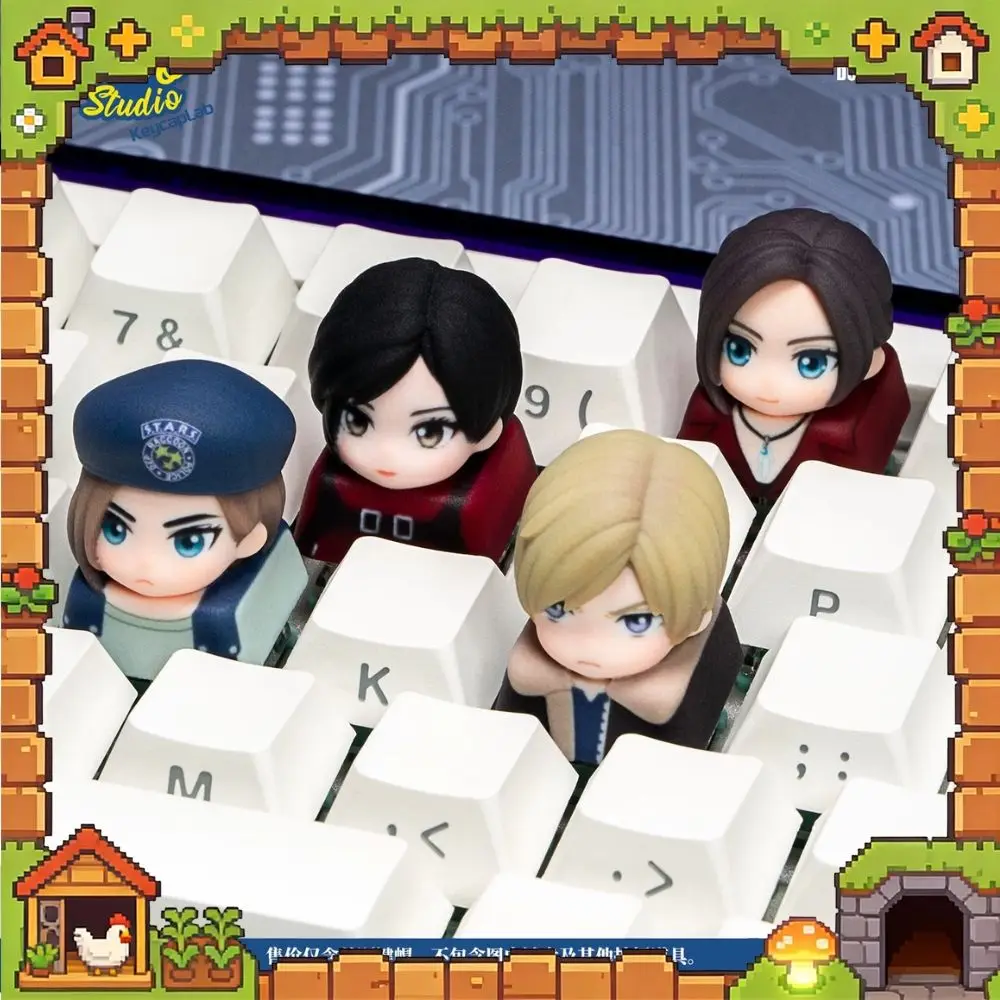 Strato Studio Resident Evil Artisan Resin Keycap Leon Ada Wong Tyrant Single Custom Keycap For Cross Axis Mechanical Keyboards