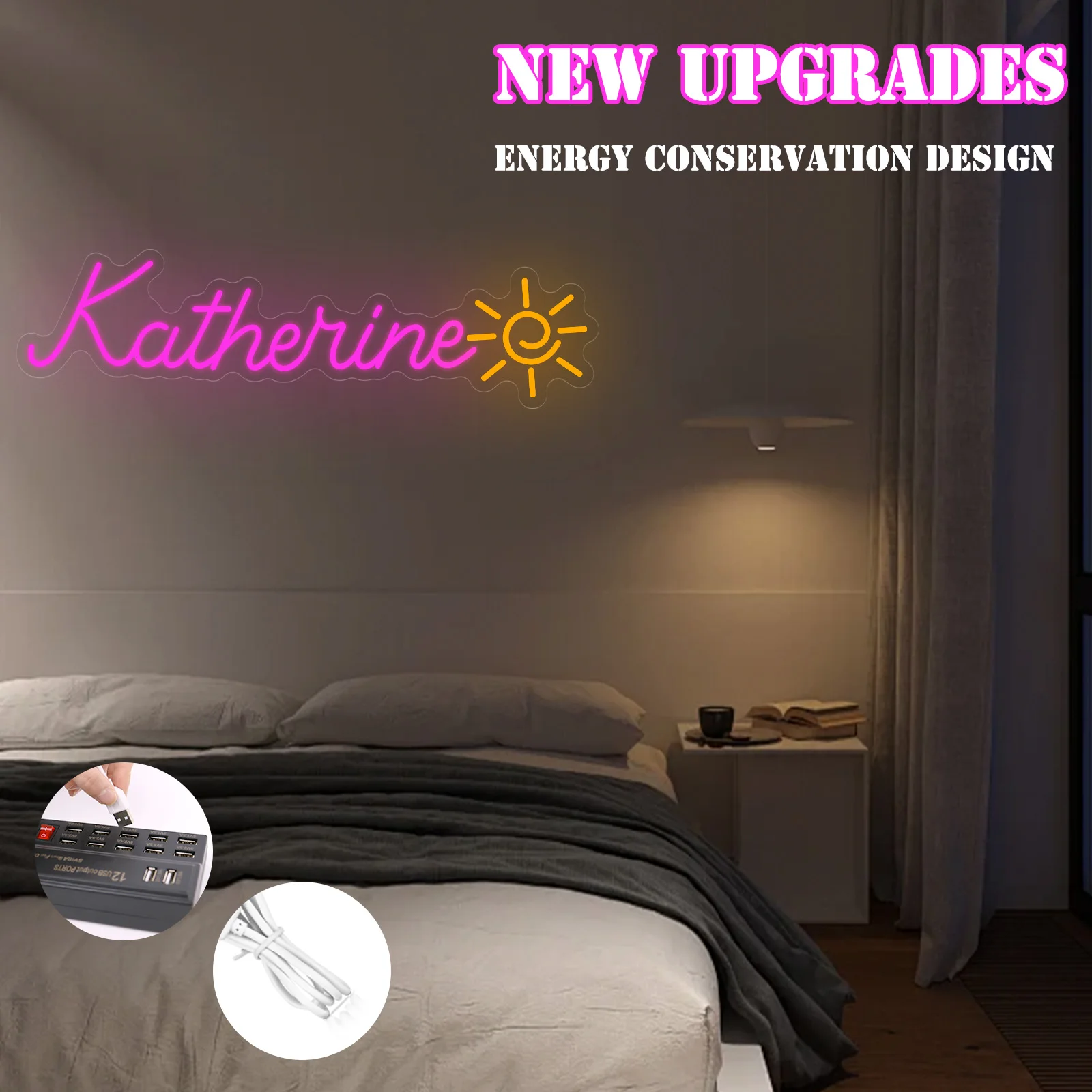 مخصص LED النيون تسجيل USB بالطاقة شخصية اسم تسجيل جدار ديكور لحفلات الزفاف عيد ميلاد للحفلات هدايا عيد الميلاد عيد الهالوين