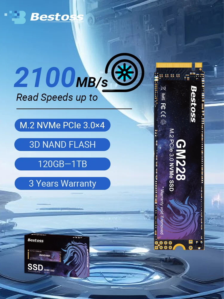 Bestoss NVMe M2 SSD 1TB M.2 PCIe 128GB 256GB 512GB 2TB Diy Gaming Computer Interne Solid State Schijven Voor Laptops Notebook - afbeelding 2