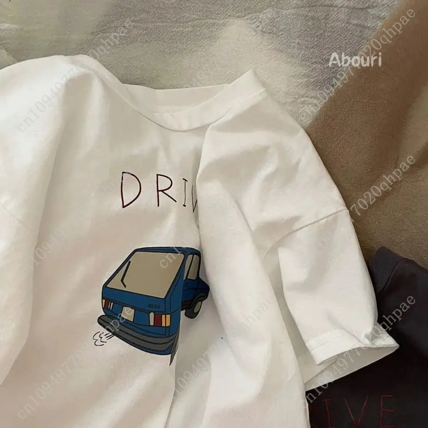 T-shirt a maniche corte imprimés de couleur unie, vêtements d'été pour garçons, amples et casual, collare, vêtements p