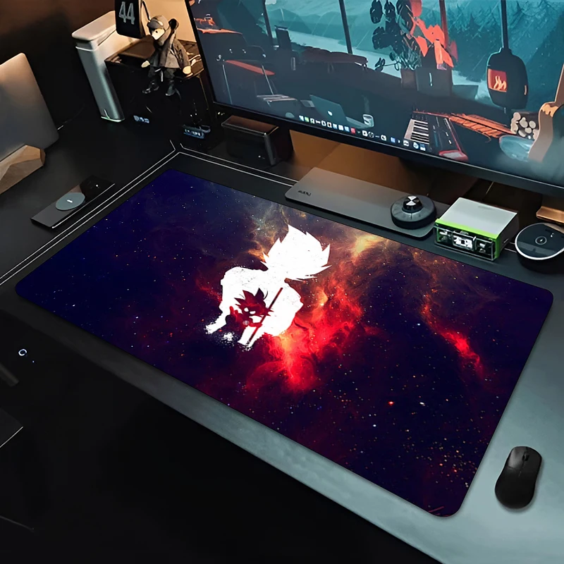 DBZ Black Anime Mouse Pad Dragon Ball Large PC Computer Desk Mat Anti-Fray Gaming Mousepad Keyboard Gamer Accessories Table Pad view 6