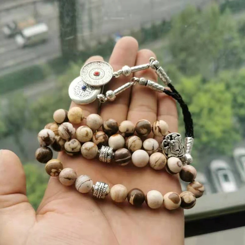 Tasbih Australian zebra stone 33 prayer beads bracelet misbaha eid gift ramadan arabia accessories on hand