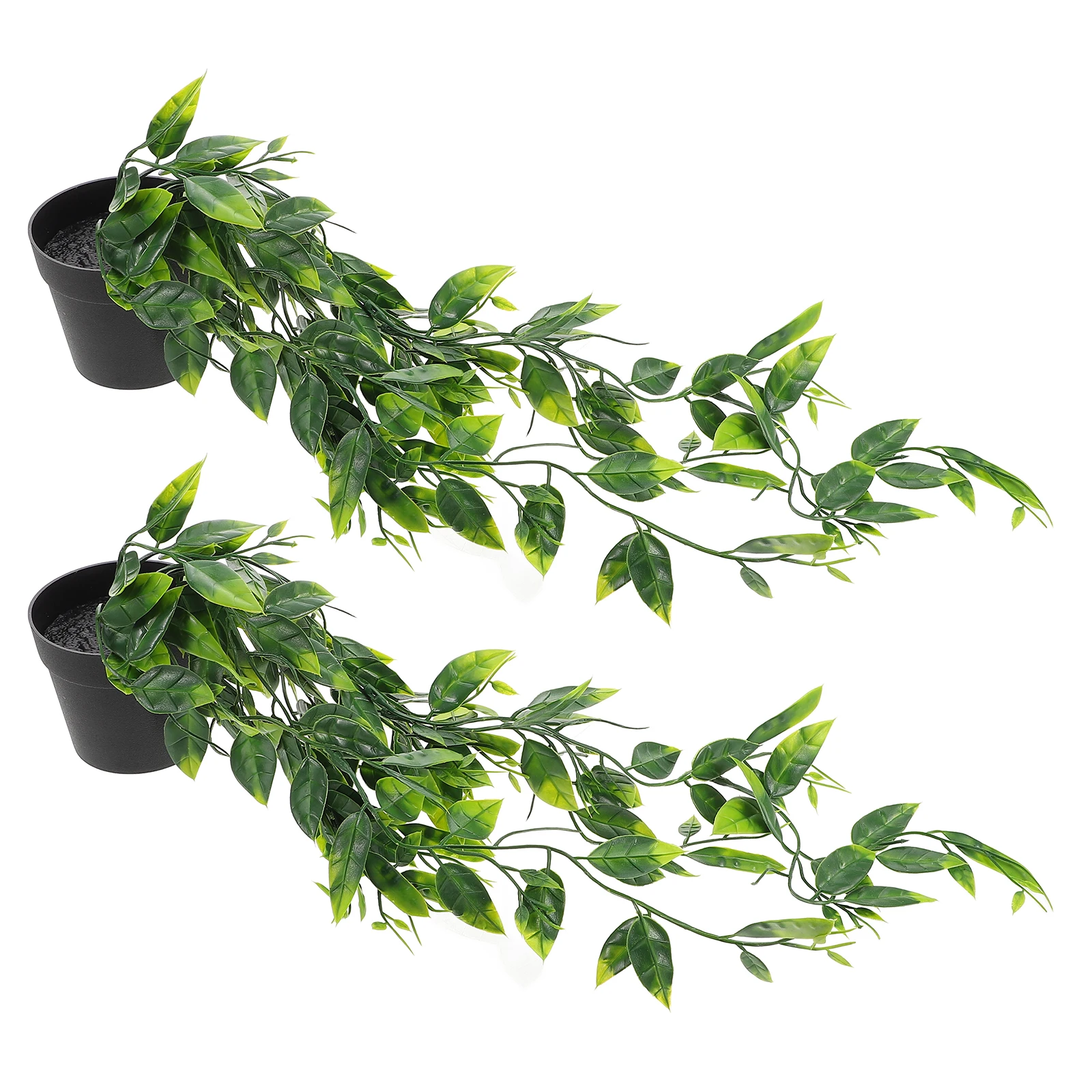 

2pcs Artificial Potted Plants High Realism Faux Hanging Indoor Outdoor Decor Lightweight Greenery Fake Plant Bathroom