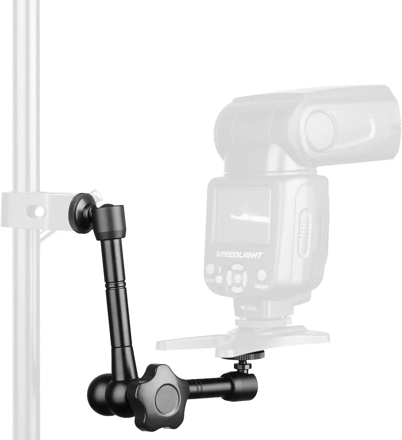 ذراع سحري 11 بوصة لشاشة LCD بإضاءة LED وكاميرا DLSR مع حامل مشبك قضيب 15 مم، حامل مشبك 1/4 مع وحدة ذراع سحرية، 1/4-20