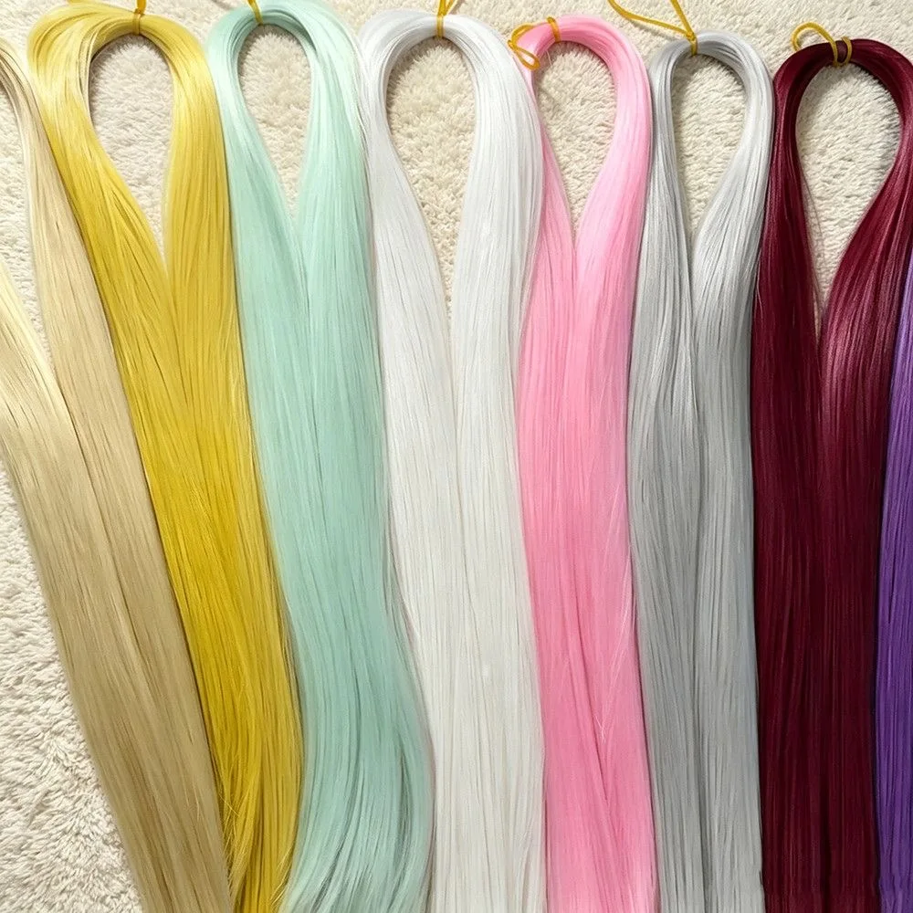 BJD SD Doll 80/120cm Multi-color Hair Row High-temperature Silk Wig Handmade Hook Transplant Material for Girls and Boys Hair