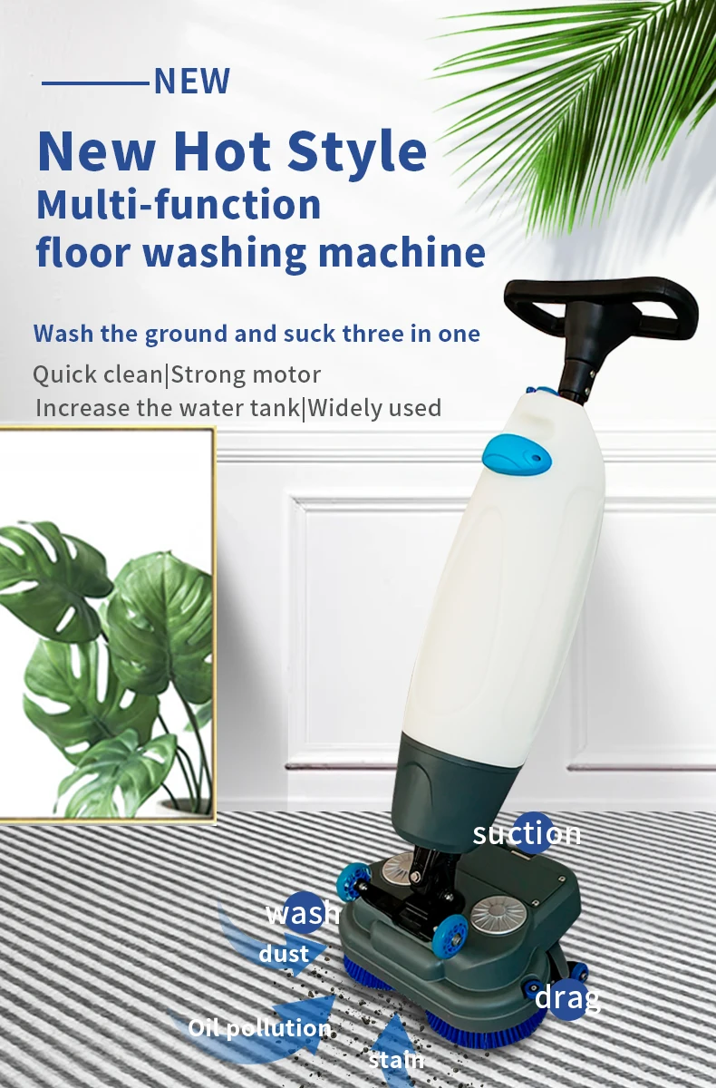 Walk Behind Industrial Floor Sweeper and Electric Floor Scrubber Machine Wireless Cold Water Cleaning