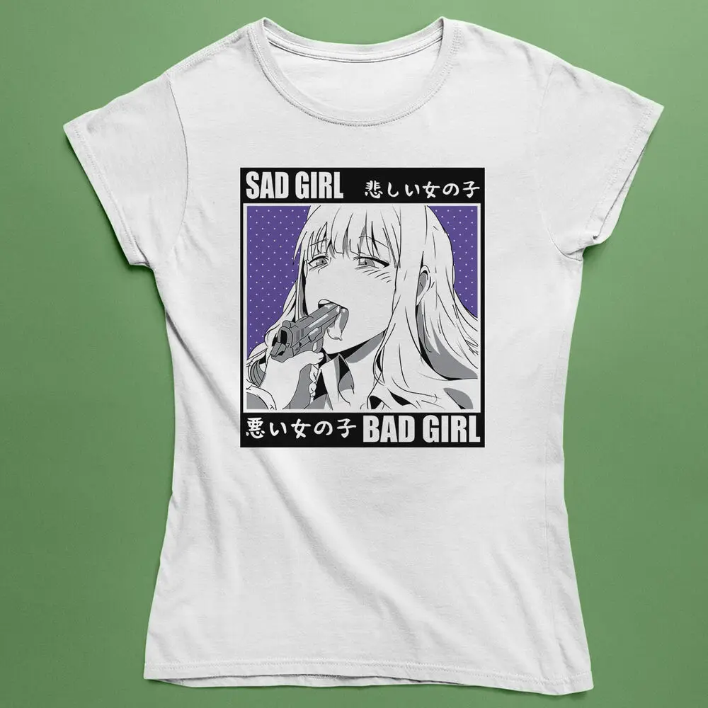 เสื้อยืด hentai Sad GIRL-HAD Girl Anime ART-ผู้ชายผู้หญิงเสื้อยืดเด็ก