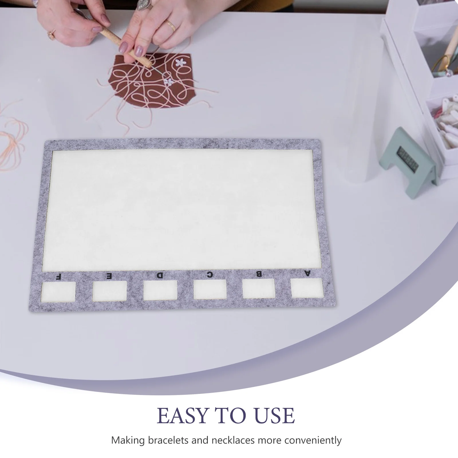 Bandeja de tapete de contas de 29cm x 20cm, superfície de feltro, suporte para fazer joias, placa de miçangas para projetos de colar diy