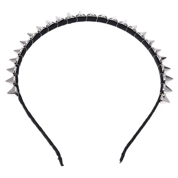 Silver Metal Stud Rivet Spike Headband Hair Head Band Aliceband Punk Girl