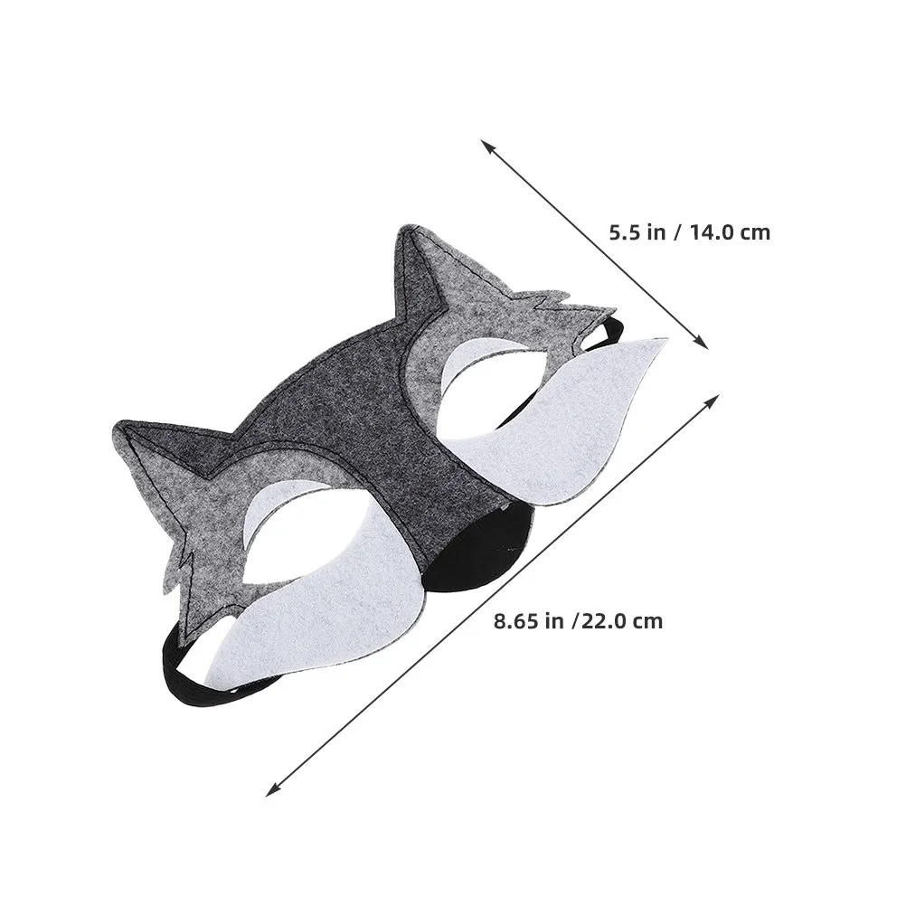 10Pcs Wolf Felt Half Face Mask Halloween Costume Animal Cosplay Party Dress Up Masquerade Accessories Halloween Wolf Mask
