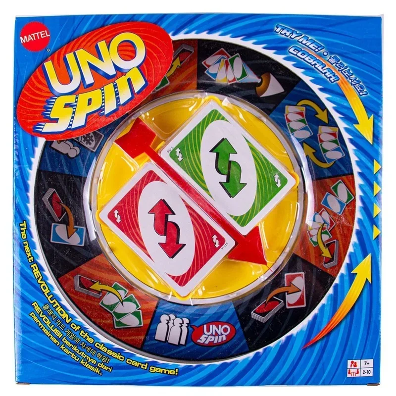 UNO Games SPIN Card Board Game Family Party Funny Entertainment Poker Playing Cards Toys for Children Birthday Gifts