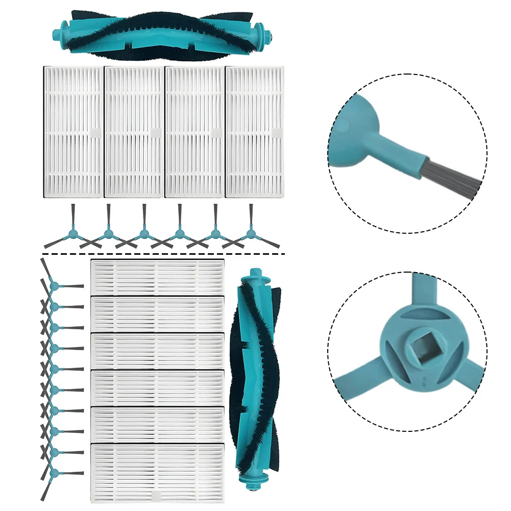 مجموعات الفرشاة الرئيسية لـ Conga 2499 لـ Ultra Home المتقدمة لـ Atvel لأجزاء المكنسة الكهربائية SmartGyro R80 مرشحات الفرش الجانبية