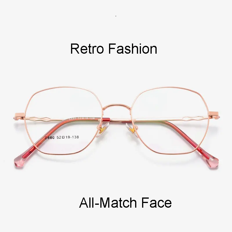 

Retro Fashion New Arrival Full Rim Metal Glasses Frame Optical Anti-Blue Ray Spectacles with Spring Hinges Unisex
