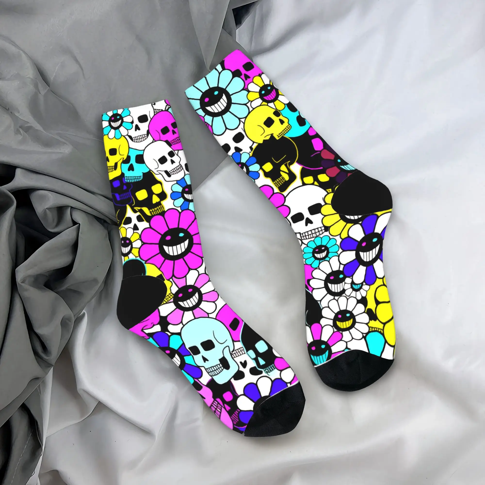 

Носки с рисунком подсолнуха, повседневные носки, осенние нескользящие мужские носки унисекс, удобные графические носки для скейтбординга
