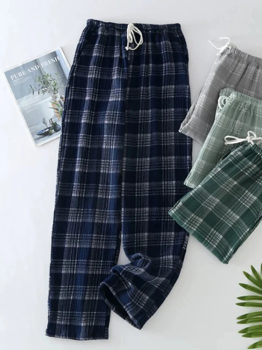 Men's Pajama Pants Thin Home Trousers Loose Large Size Spring and Autumn Summer Thin Casual Home Trousers