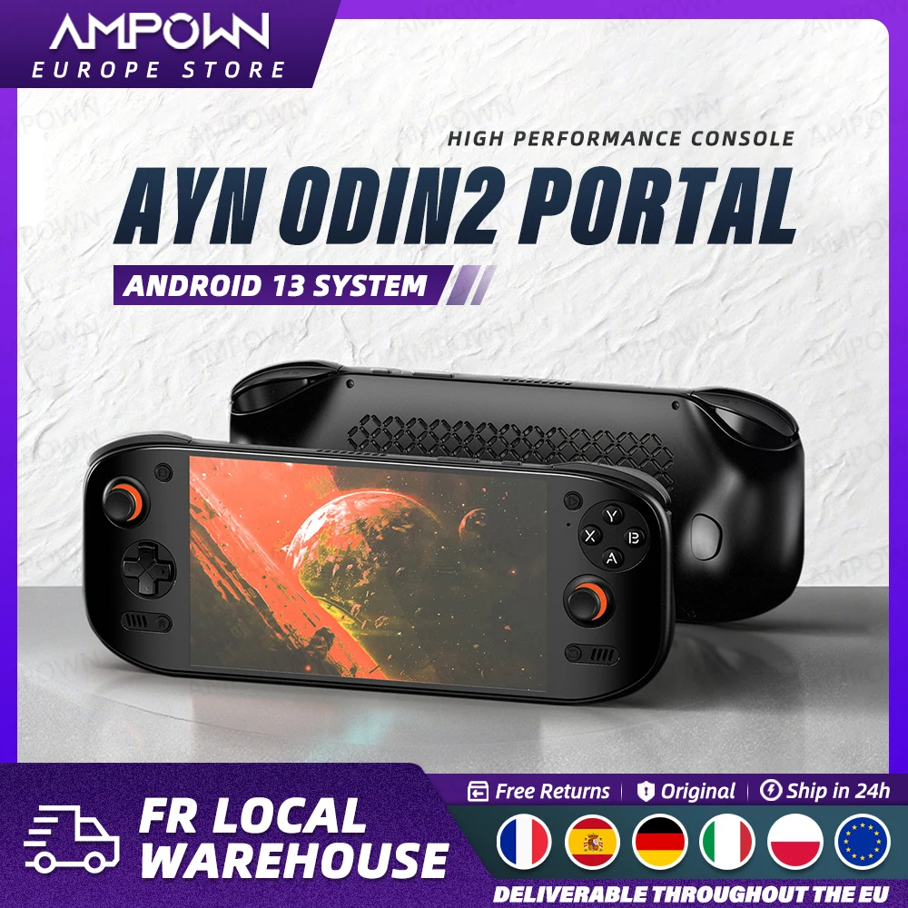 Console de jeu vidéo AYN ODIN2 PORTAL, écran OLED 7 pouces 120 Hz, sortie vidéo 4K, Android 13, batterie 8000 mAh, refroidissement par air, Qualcomm 8 Gen2