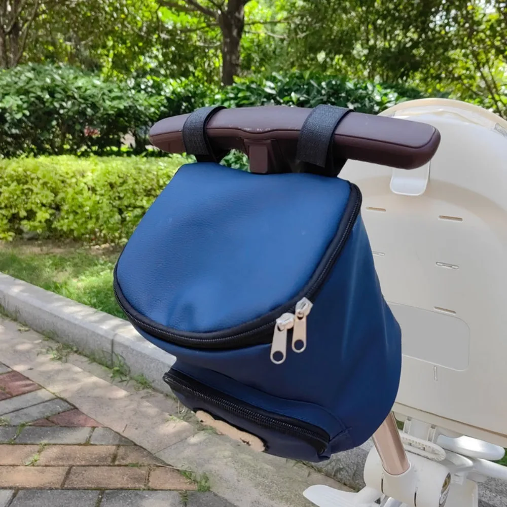 

Cute Waterproof Baby Stroller Hanging Bag Cartoon Bear Large Capacity Umbrella Cart Bags PU Leather Stroller Organizer Bags