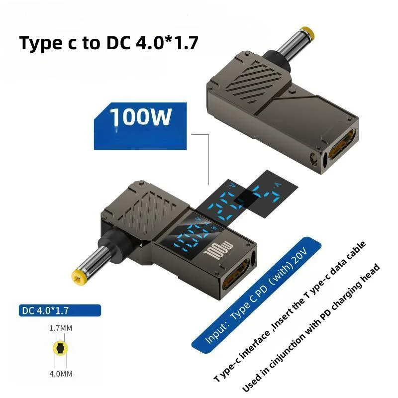 PD100W Typ-C zu DC Stecker Konverter USB C zu Laptop Lade Adapter Power Ladegerät Anschluss Spitze für Lenovo Asus HP Dell Samsung