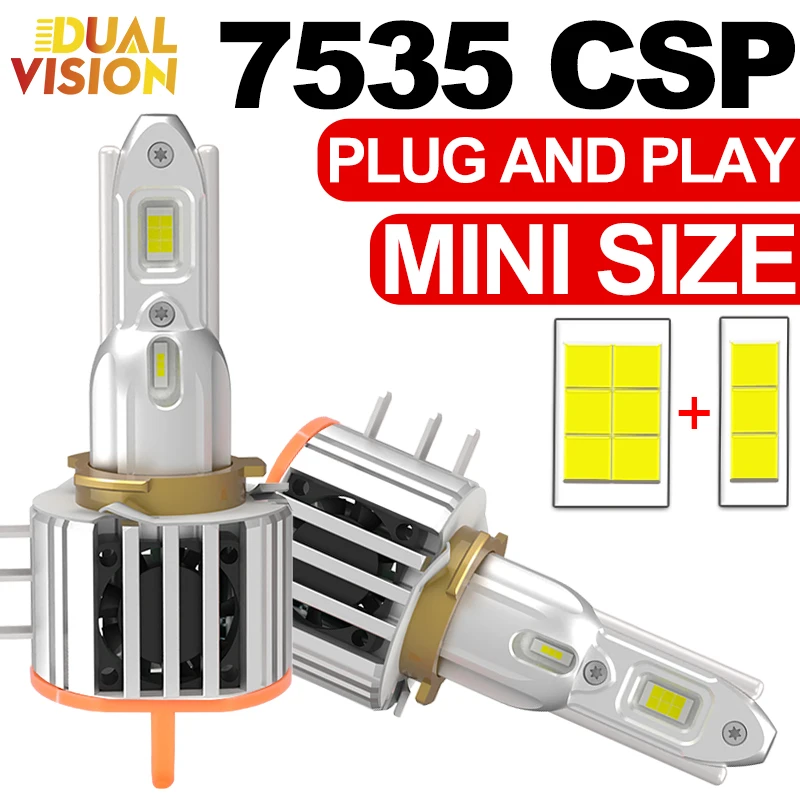 

2 шт. H15 светодиодные автомобильные фары Canbus 6000K 7535 CSP чип STG светодиодные авто фары 2 шт. 1:1 мини-размер диодная турбо-лампа 12 В 24 В Plug&Play