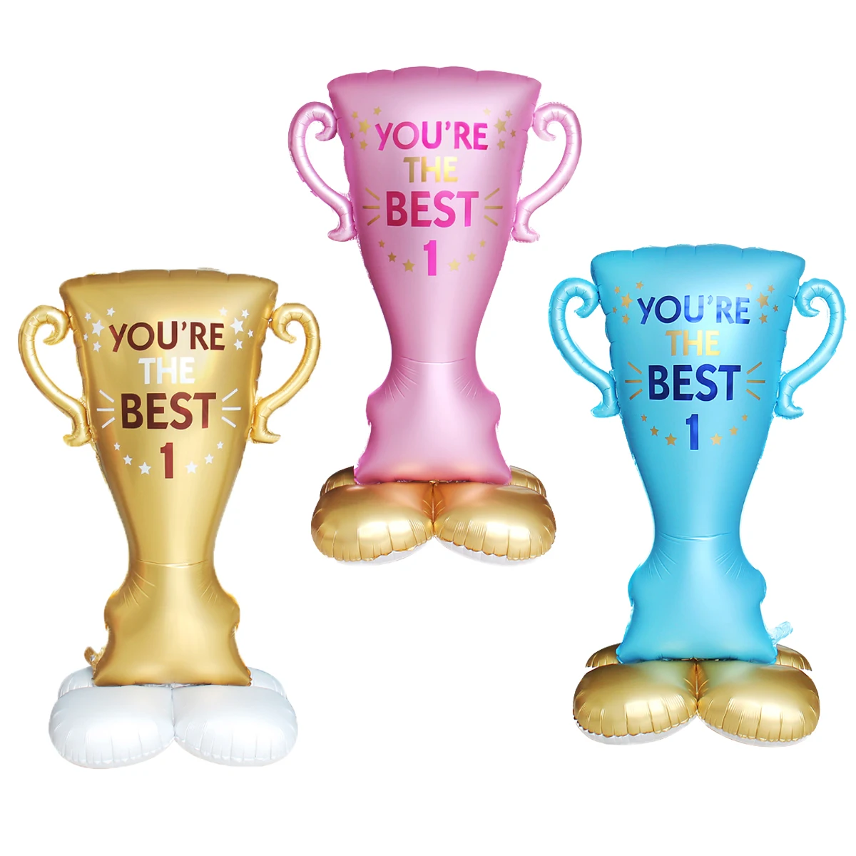 61 Zoll Stand You're the Best 1 Trophäen-Folienballons Nummer 1 Trophäenballon Vatertag Fußball-Thema Partydekorationen