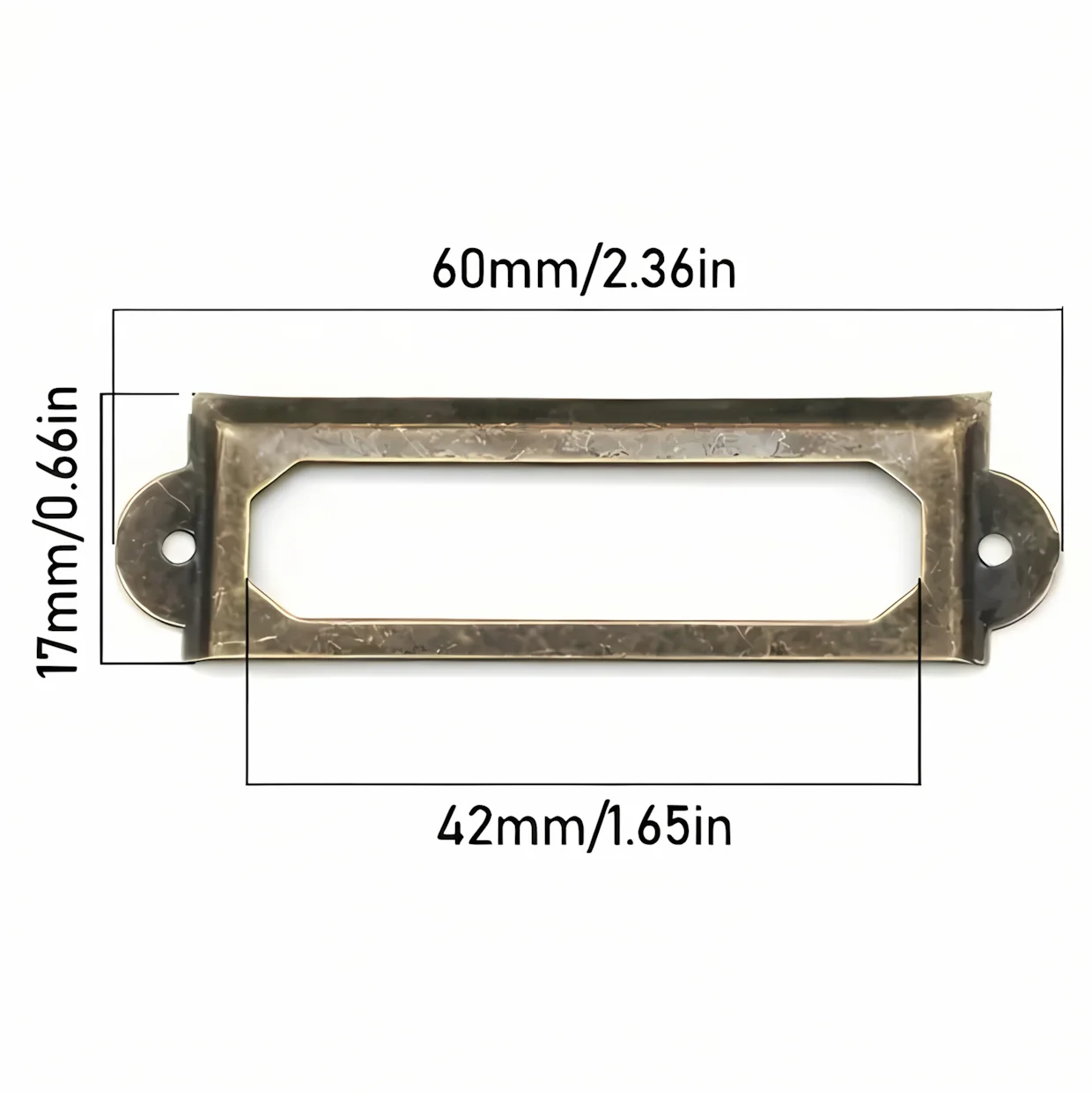 12pcs Antique Brass Iron Drawer Cabinet Label Pull Frame Handle Card Holder Furniture Hardware For Cabinet Drawer Box Case