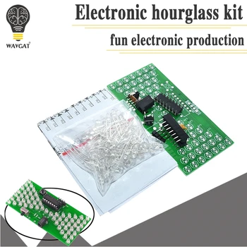 AEAK 5V Electronic Hourglass DIY Kit Precise With LED Lamps Double Layer PCB Board 84*40mm Funny Electric Production Kits