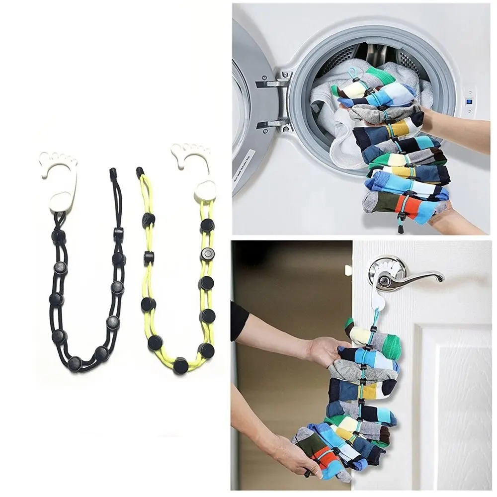 

3Pcs Multifunctional Plastic Sock Organizer Large Capacity Space Saving Sock Hanger Hanging Pairs Storage Sock Lanyard Laundry