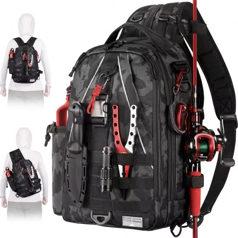Multi Purpose Large Waterproof Fishing Backpack With Rain Cover Cooler Tackle Storage Bag Support Free Sample For Outdoor