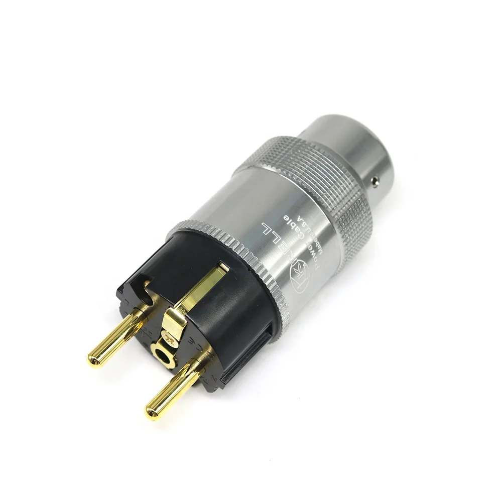 

2 Pins AC Electrical XSSH Audio OEM Hifi Audio Video Aluminium Alloy Pure Copper Plating Gold EU Connector Power Plug