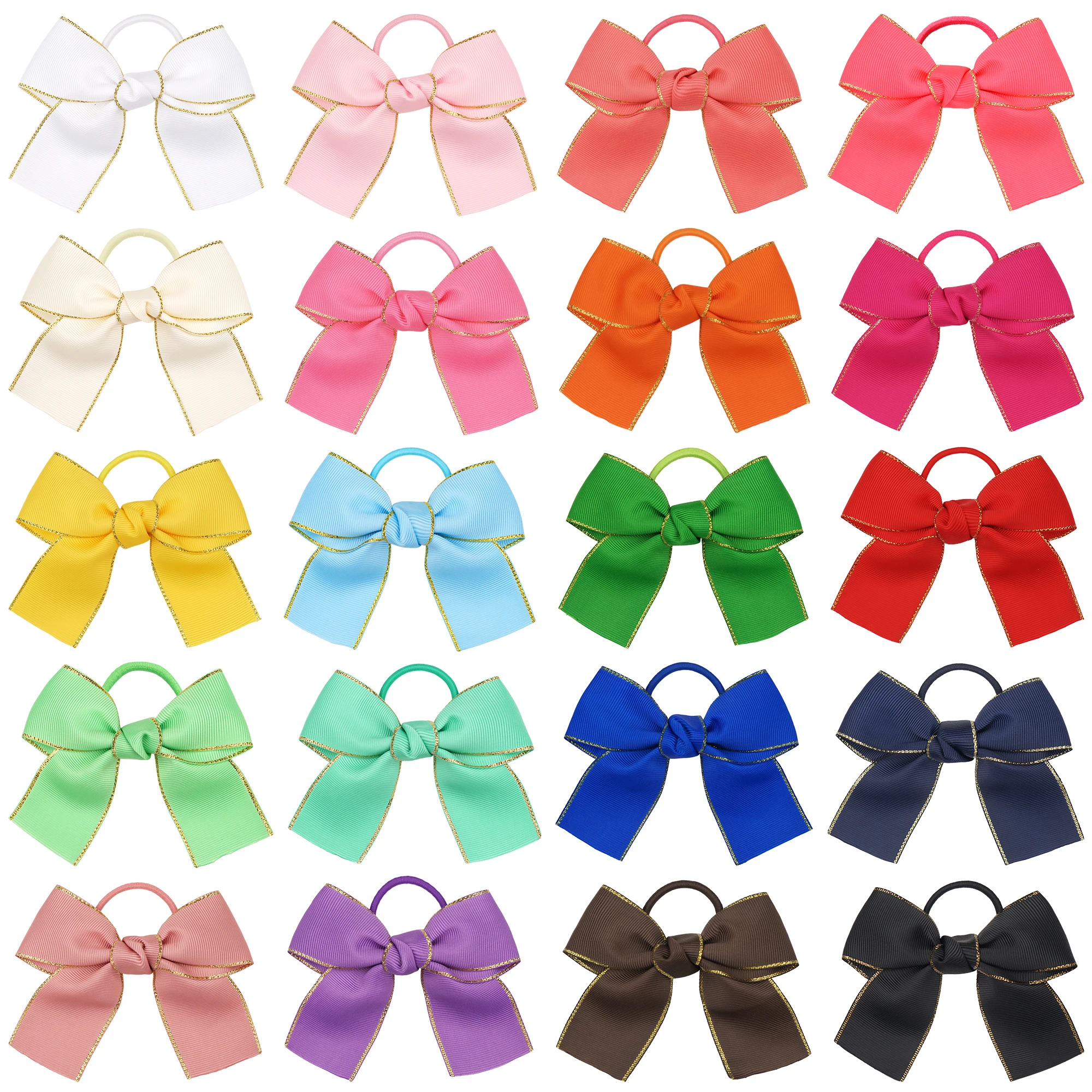 

20/40Pcs Babies Tiny Hair Bows Rubber Bands Golden Edge Hair Ropes Ponytail Holders for Baby Girls Infant Kids Hair Acessor