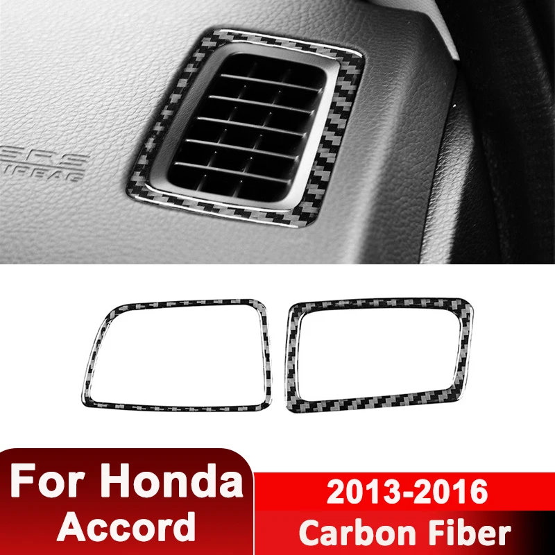 

For Honda Accord 2013-2016 Carbon Fiber Car Left Right Air Outlet Vent Trim Frame Decorative Sticker Auto Interior Parts