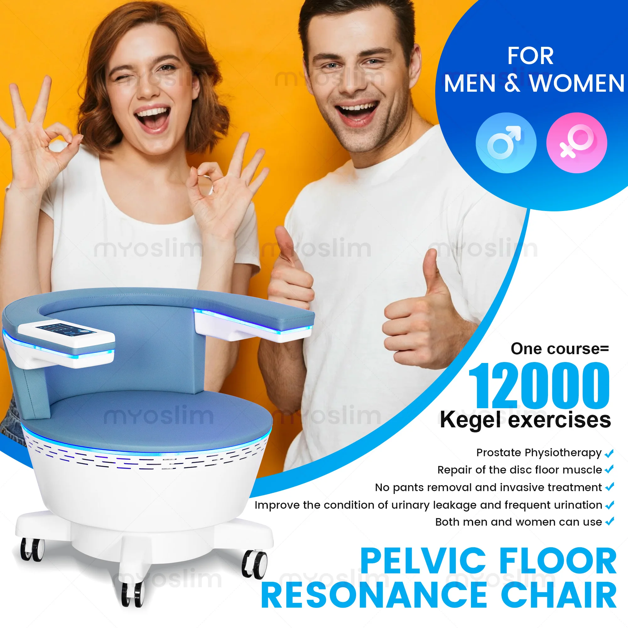 EMS Pelvic Floor Muscle Training Chair - Personal Muscle Stimulator for Urinary Incontinence Treatment Home Health Care Equipmen