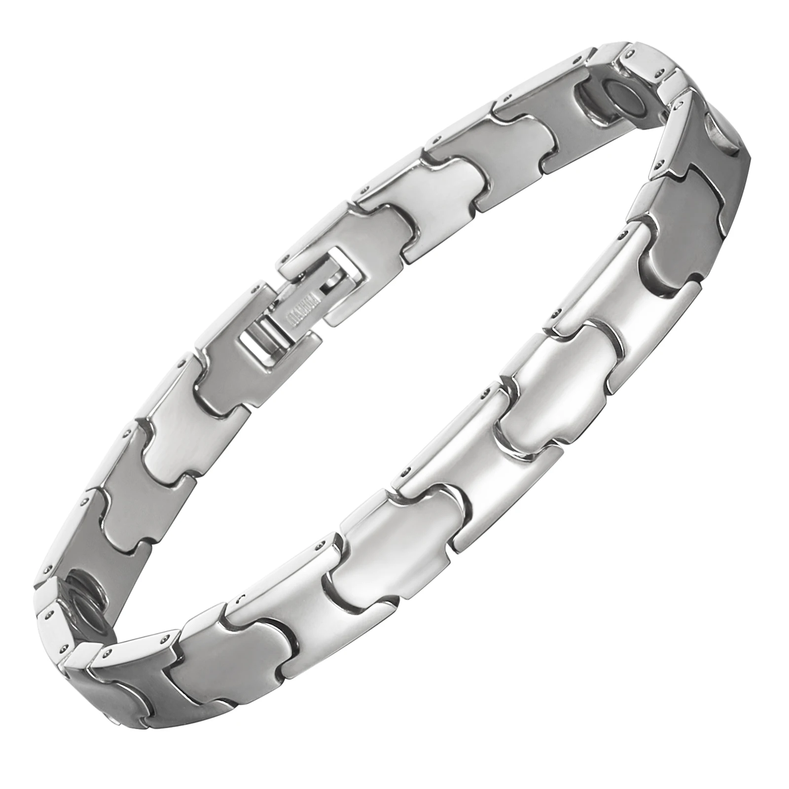 Wollet Magnetic Bracelet for Women Men, Titanium Bracelet with Magnet Classic Design Jewelry Gift